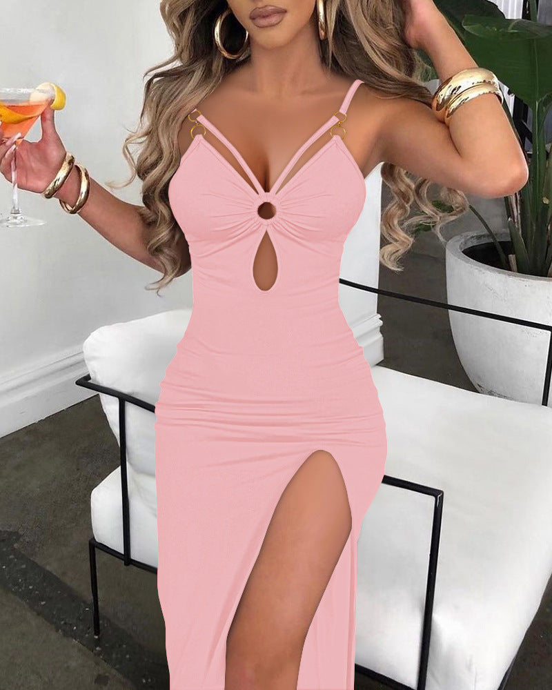 Cool Charming Camisole Tight Split Dress Suits