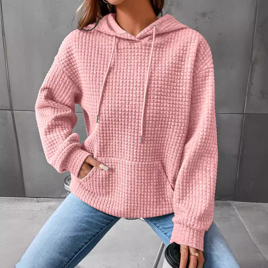 Women's Small Plaid Pocket Long Sleeve Solid Fashion Casual Suit