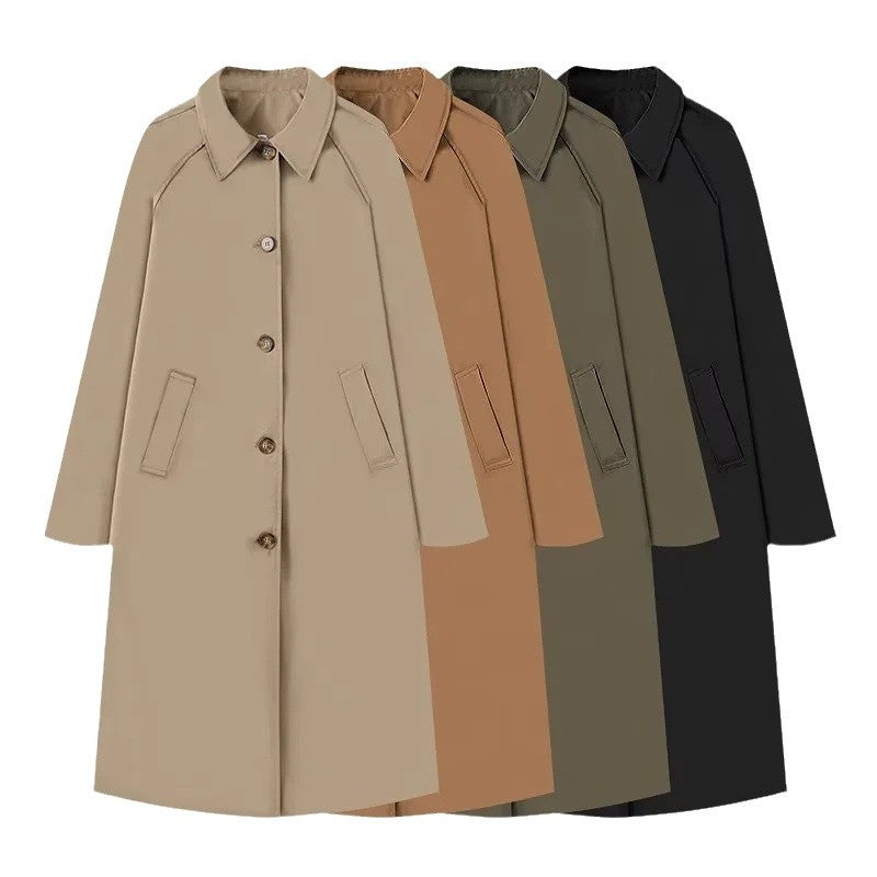 Women's Elegant Lapel Single Breasted Trench Tooling Coats