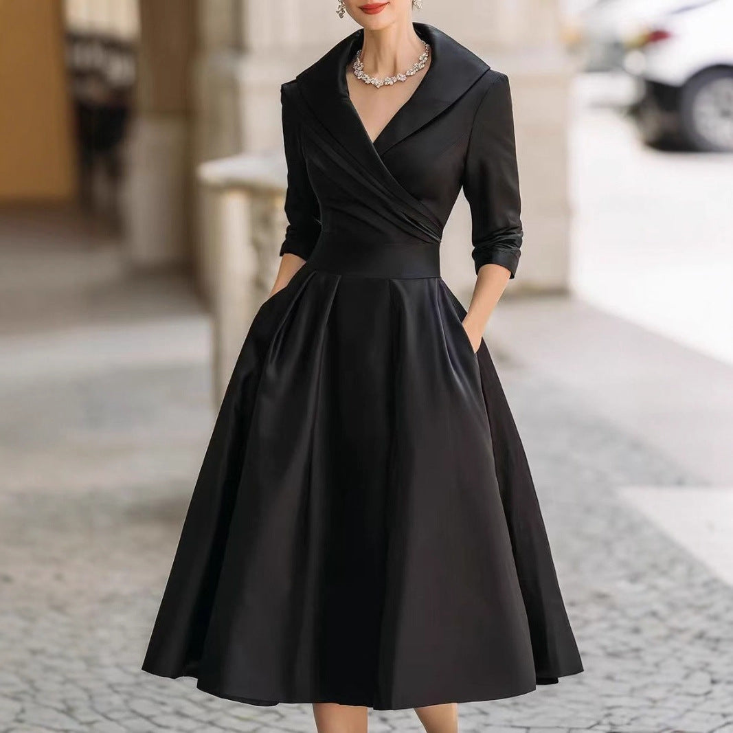 Women's Temperament Dress Slimming Elegant Long Sleeve Clothing