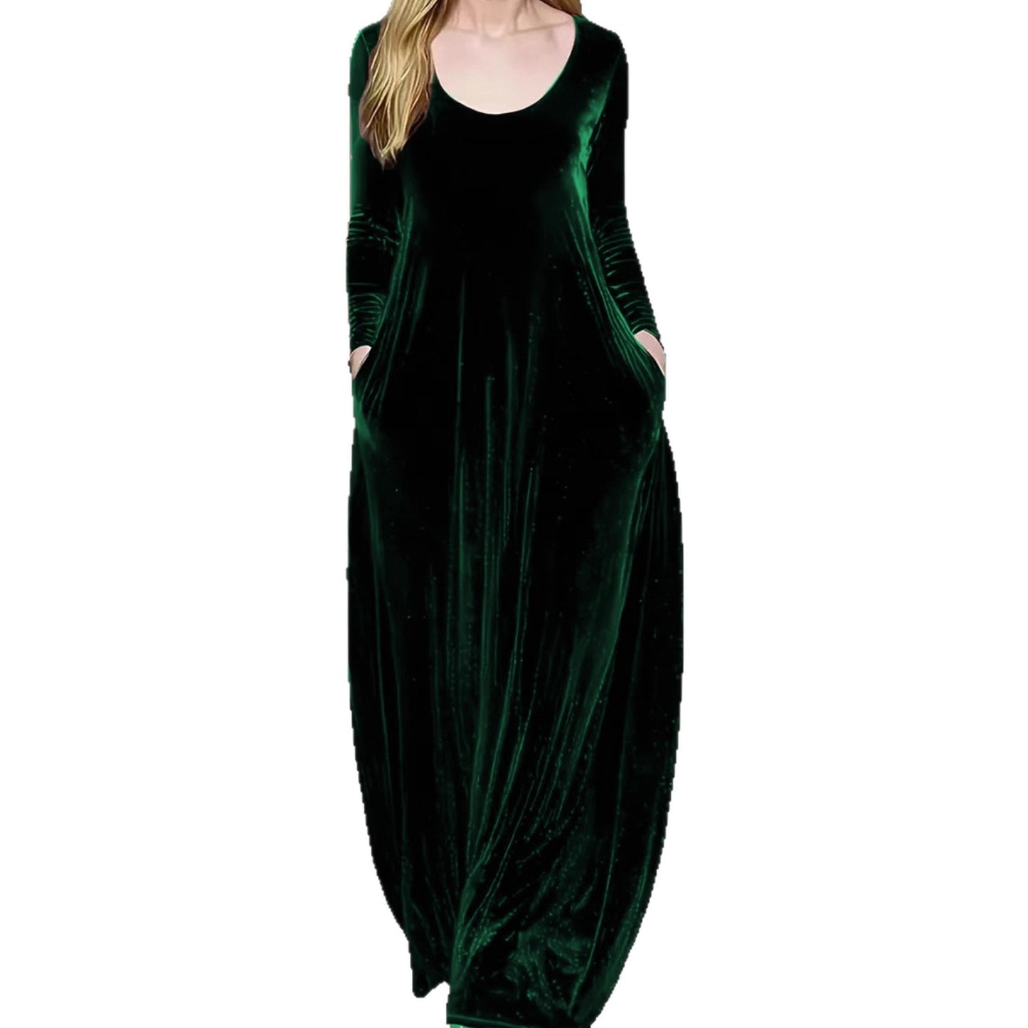 Round Neck Veet Elegant Long Sleeve Dress