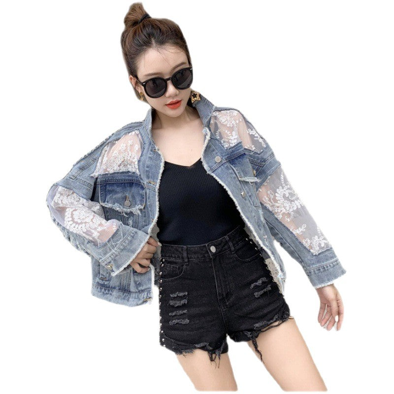Women's Loose Sun Protection Mesh Embroidered Lace Coats