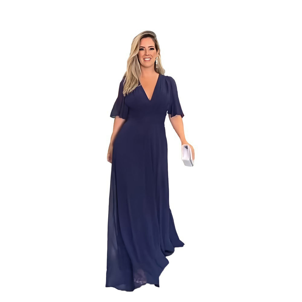Fashion Split Temperament Pure Color Long Style With Dress