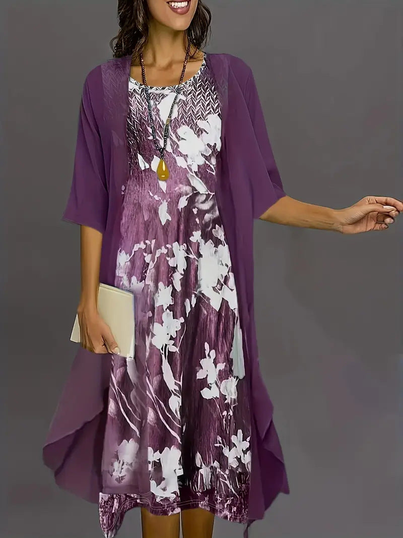 Innovative Fashion Elegant Chiffon Two-piece Set Dress