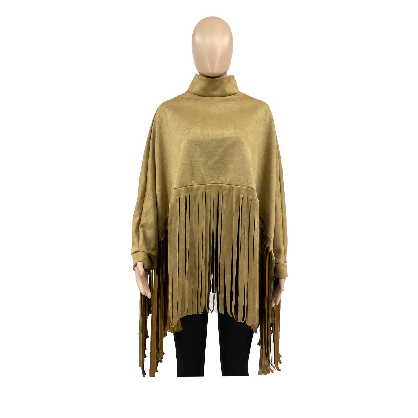 Women's Premium Suede Tassel Shawl Cape Coats