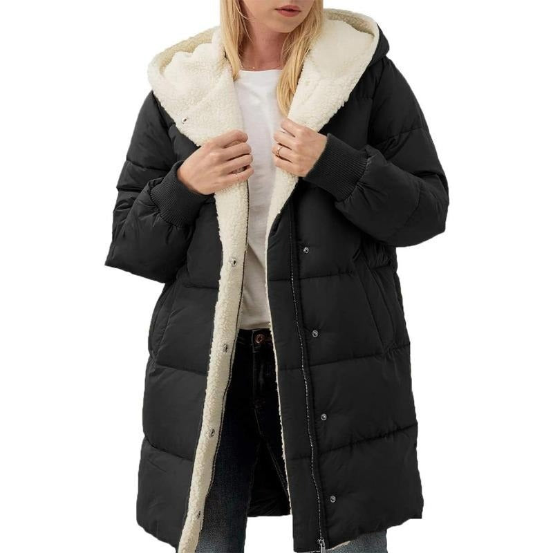 Hooded Cotton Long Sleeve Double-sided Veet Slim Coats