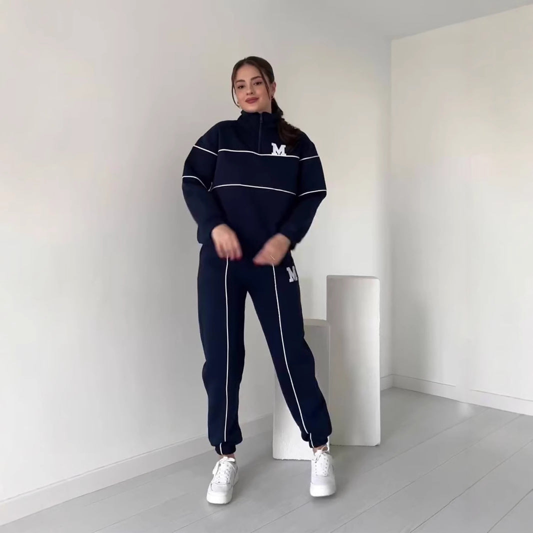 Autumn Color Matching Sports Design Fashion Suits