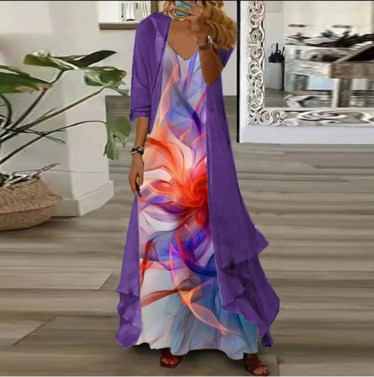 Women's Commute Style Dignified Goddess Idle Digital Dresses