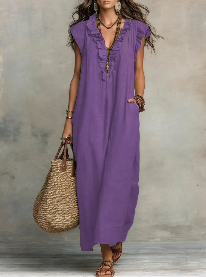Glamorous Women's Loose Sleeveless Bohemian Summer Dress