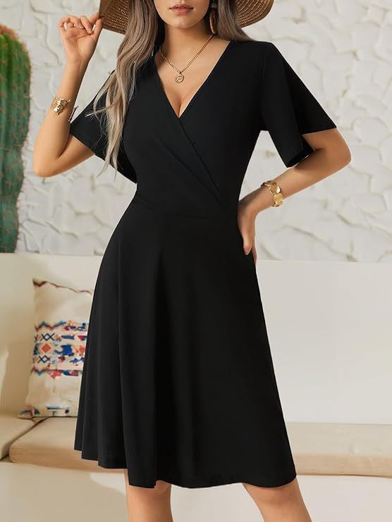 Women's Summer Fashion Floral Sleeve Wrap Collar Temperament Shorts