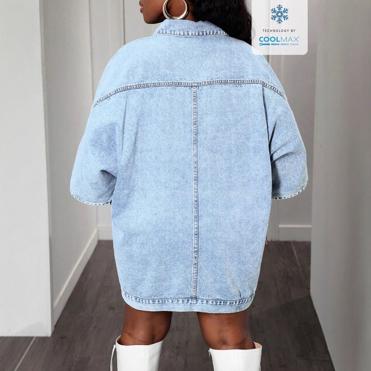 Women's Elegant Street Hipster Tippet Denim Dresses