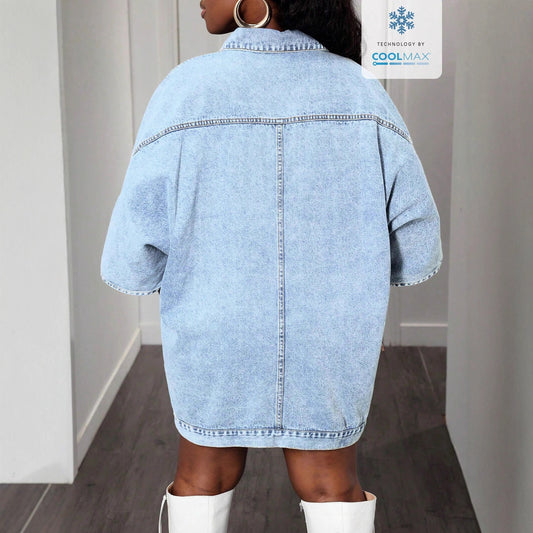 Women's Elegant Street Hipster Tippet Denim Dresses