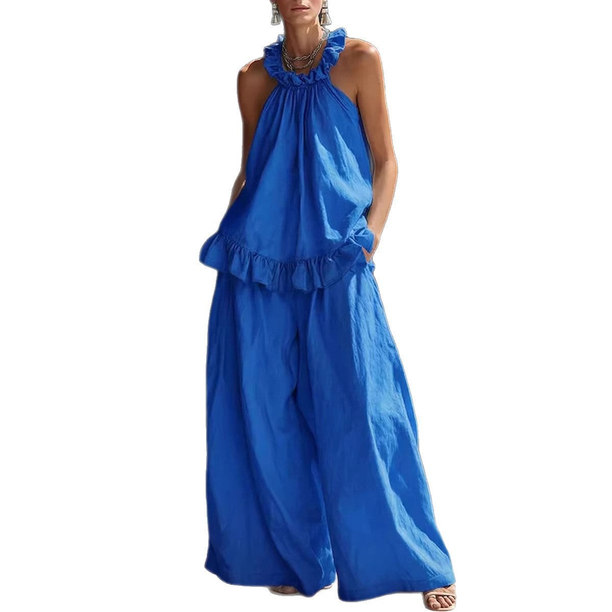 Women's Cotton Linen Retro Style High Waist Suits