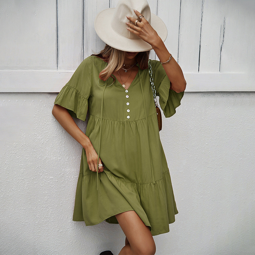 Solid Color Sexy Temperament Leisure A- Skirts