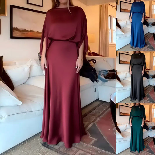 Women's Elegant Sexy Solid Color Satin Fashion Dress