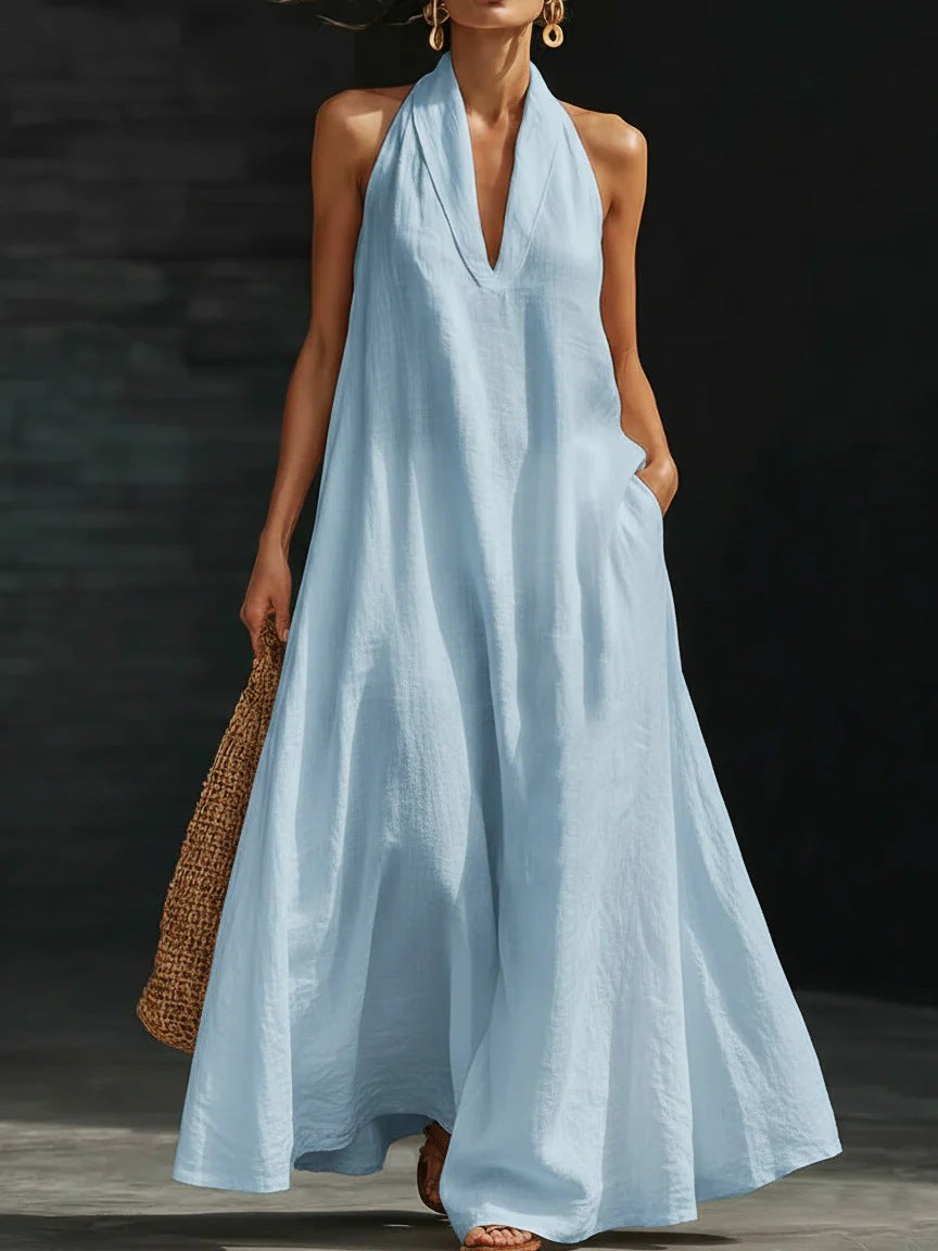 Attractive Women's Summer Casual Solid Color Dress