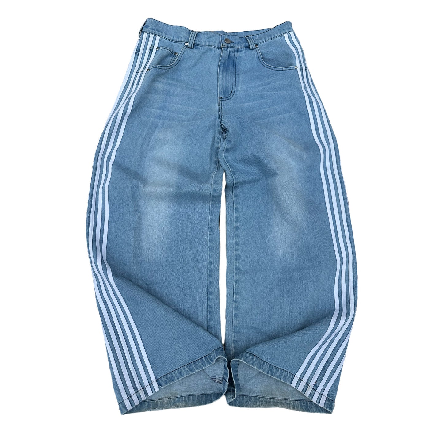Retro Street Striped Casual Wide Leg Jeans