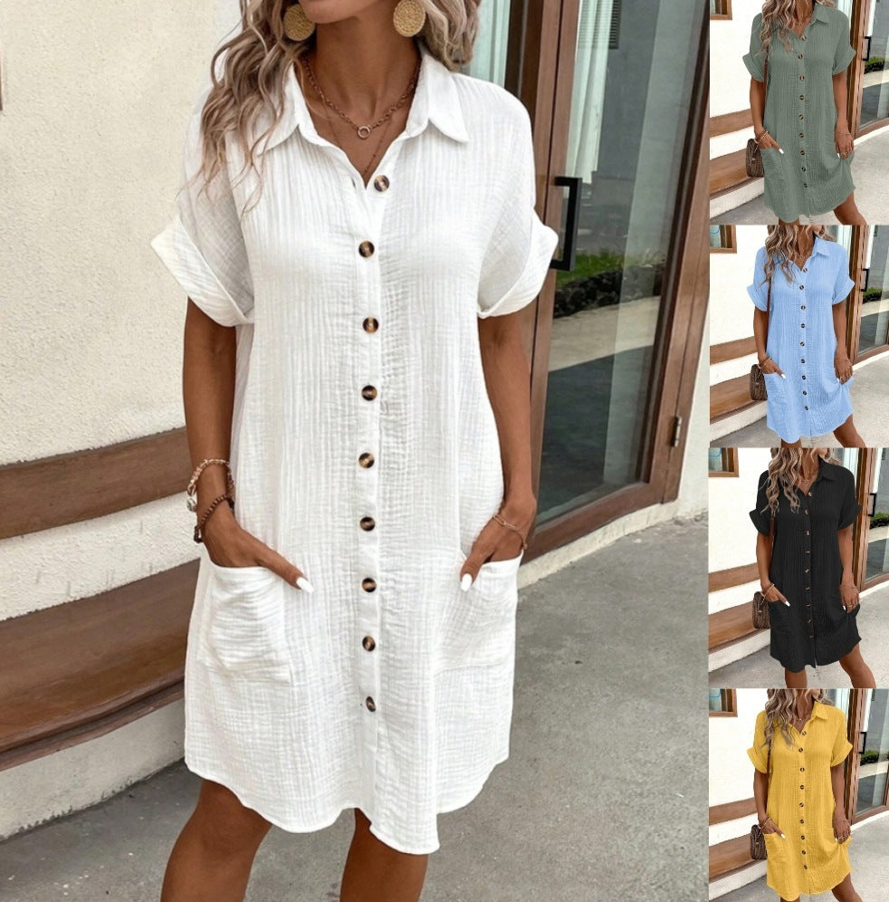 Women's Casual Loose Wear Short-sleeved High-grade Temperament Female Dress