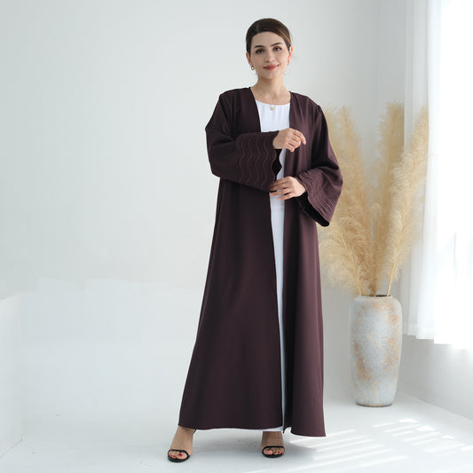 Dress Solid Color Exquisite Embroidered Robe Dresses