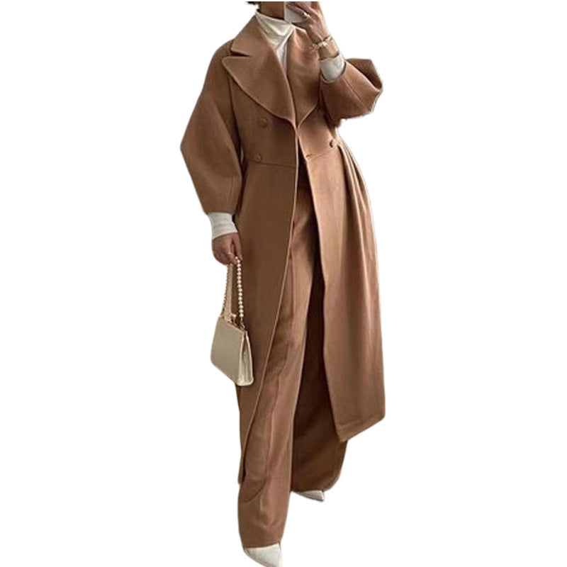 Hepburn Woolen Royal Court Style Lantern Sleeve Large Coats