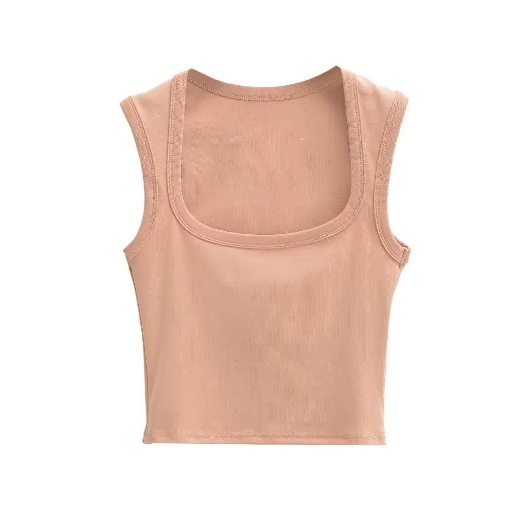 Women's Summer Sexy Deep Square Collar Tight-fitting Tops
