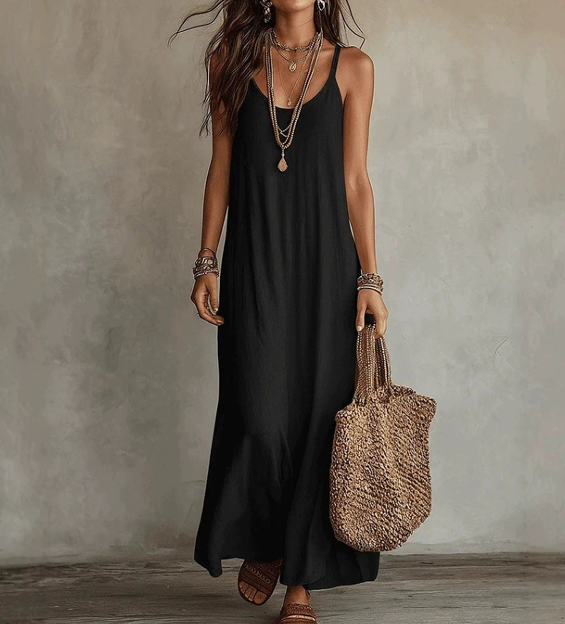 Relaxed Feeling Bohemian Seaside Vacation Travel Loose Thin Dress