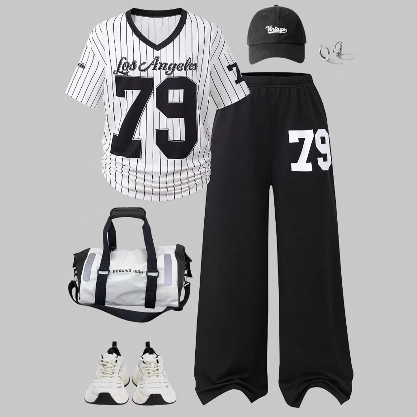 Digital Printing Comfortable Loose Slimming Sleeve Two-piece Fashion Casual Suit
