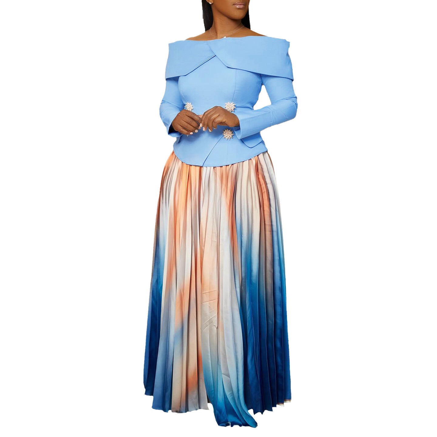 Cool Fashionable Elegant Long Dress African Suits