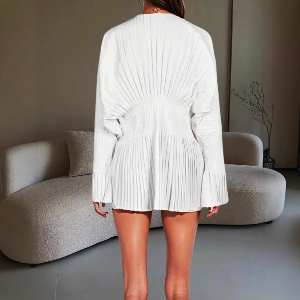 Profile White Shirt Temperament Flared Long Blouses