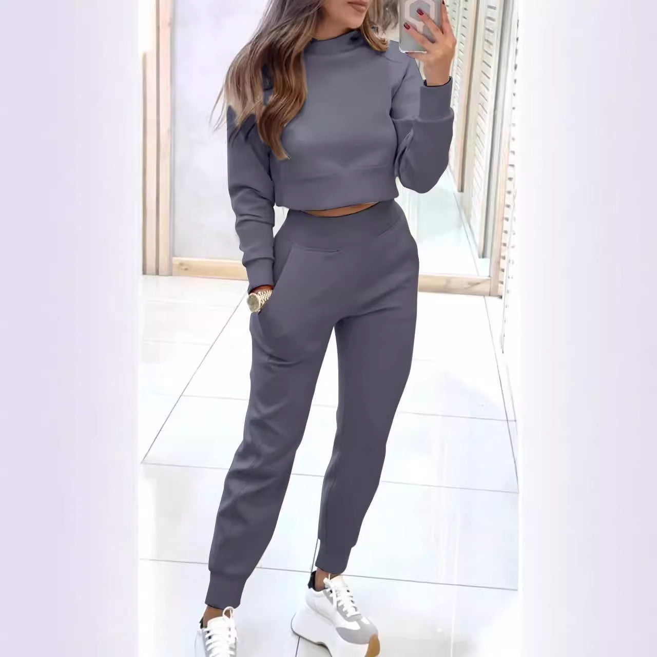 High Collar Slim Fit Long Sleeves Suits