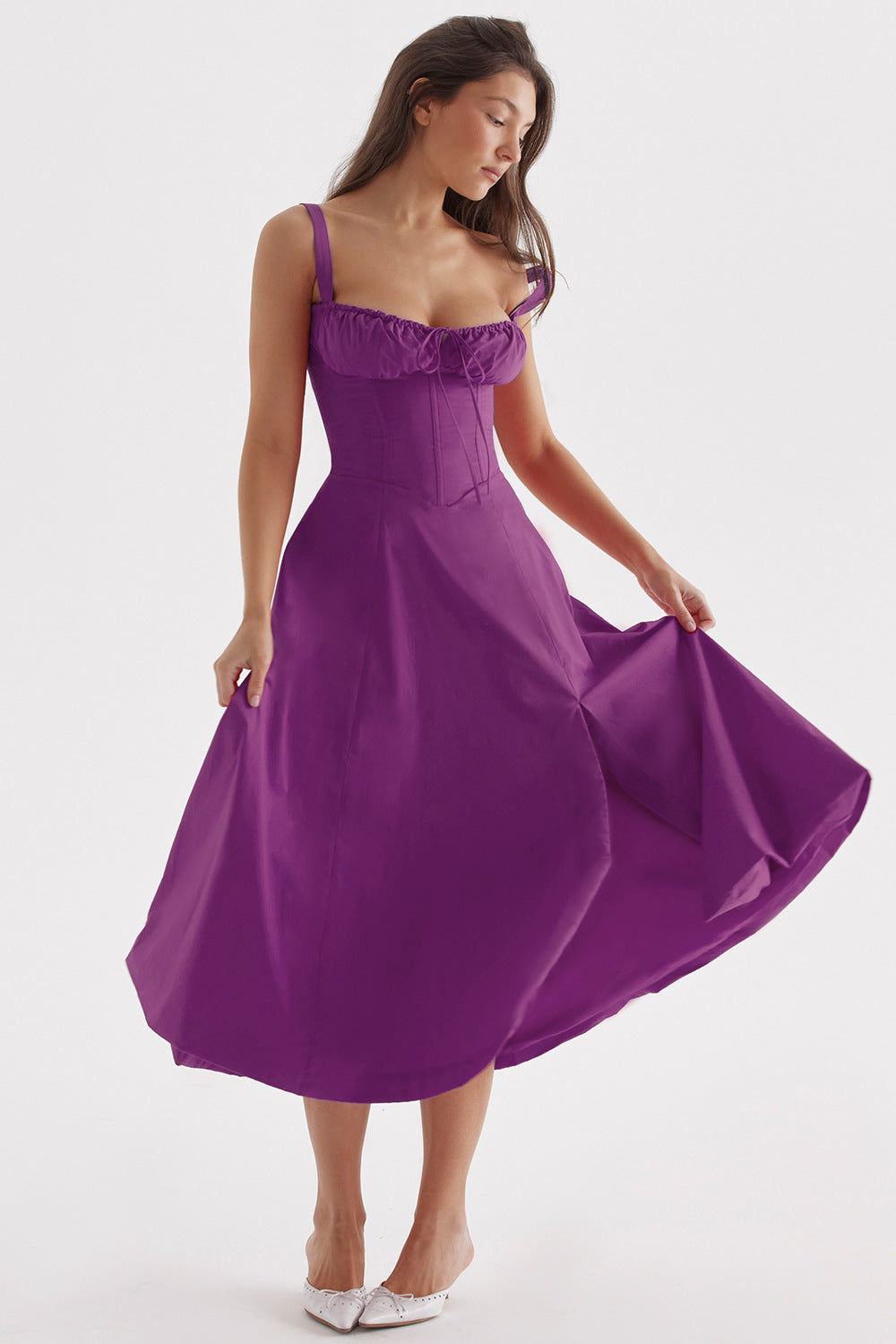 Floral Print Large Swing Dress With Dresses
