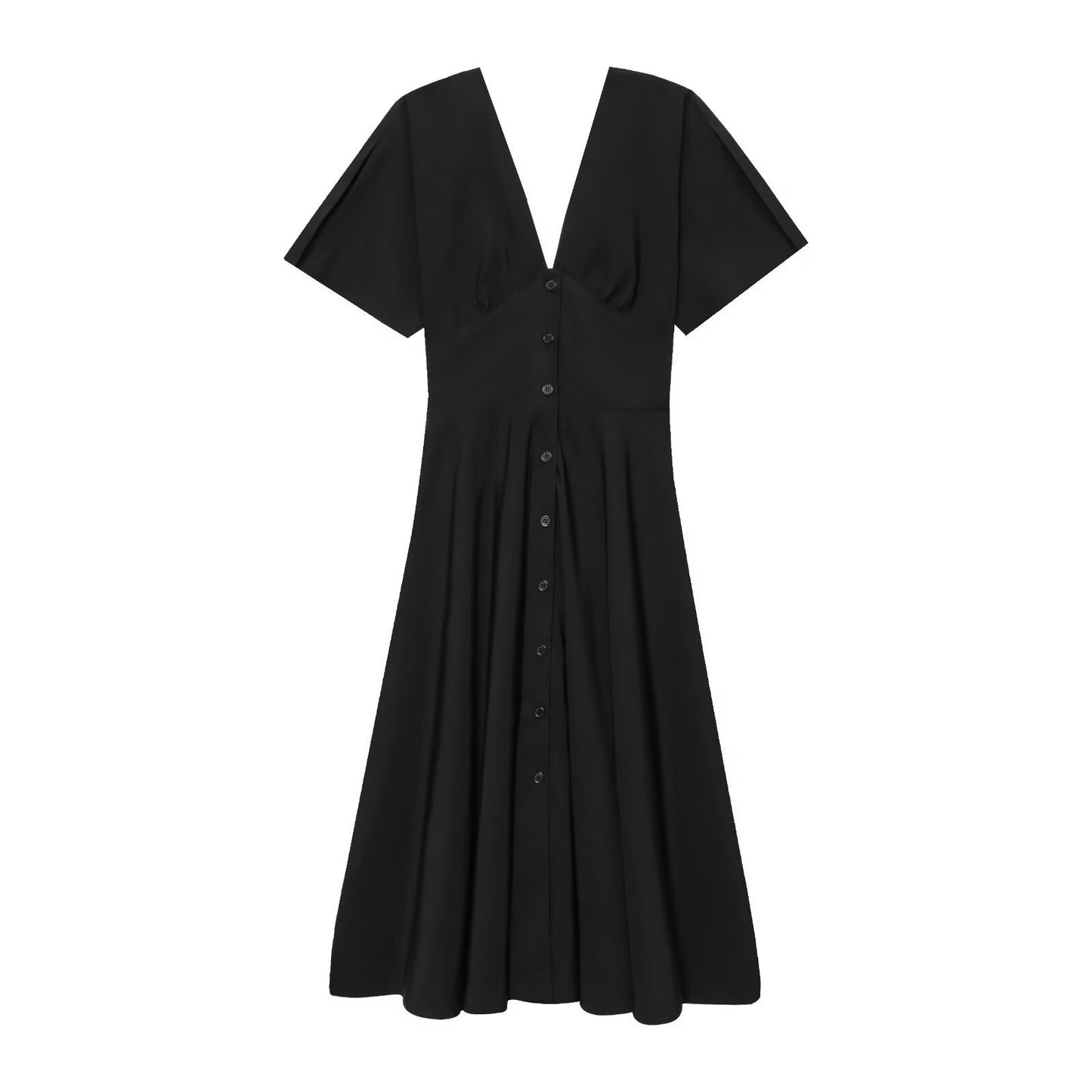 Women's Fashionable Temperament Button Decoration Midi Long Skirts