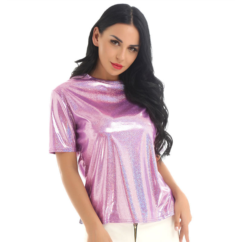 Women's Loose T-shirt Summer Solid Color Elegant Blouses