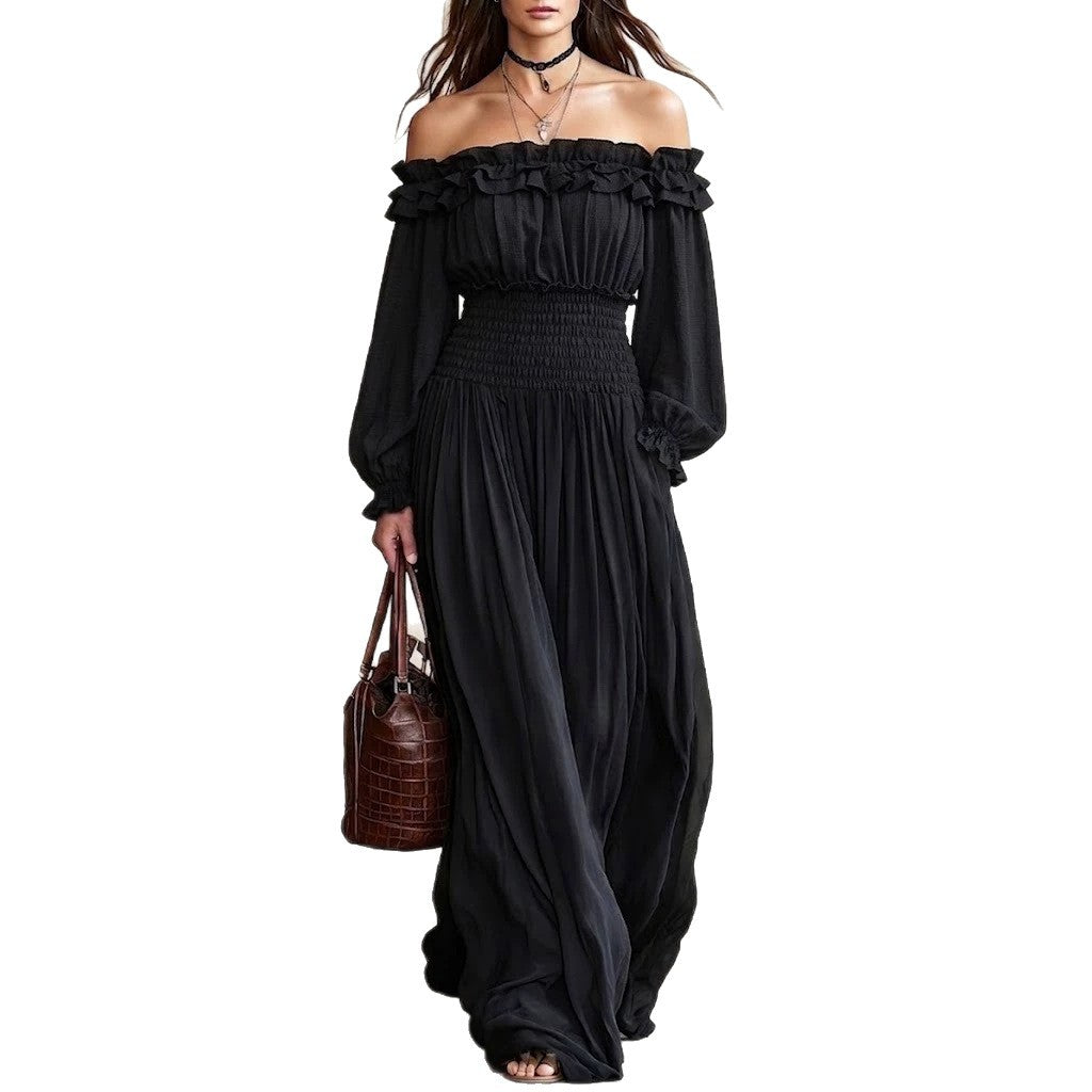 Women's Autumn Ruffled Long Sleeve Waist Clothing