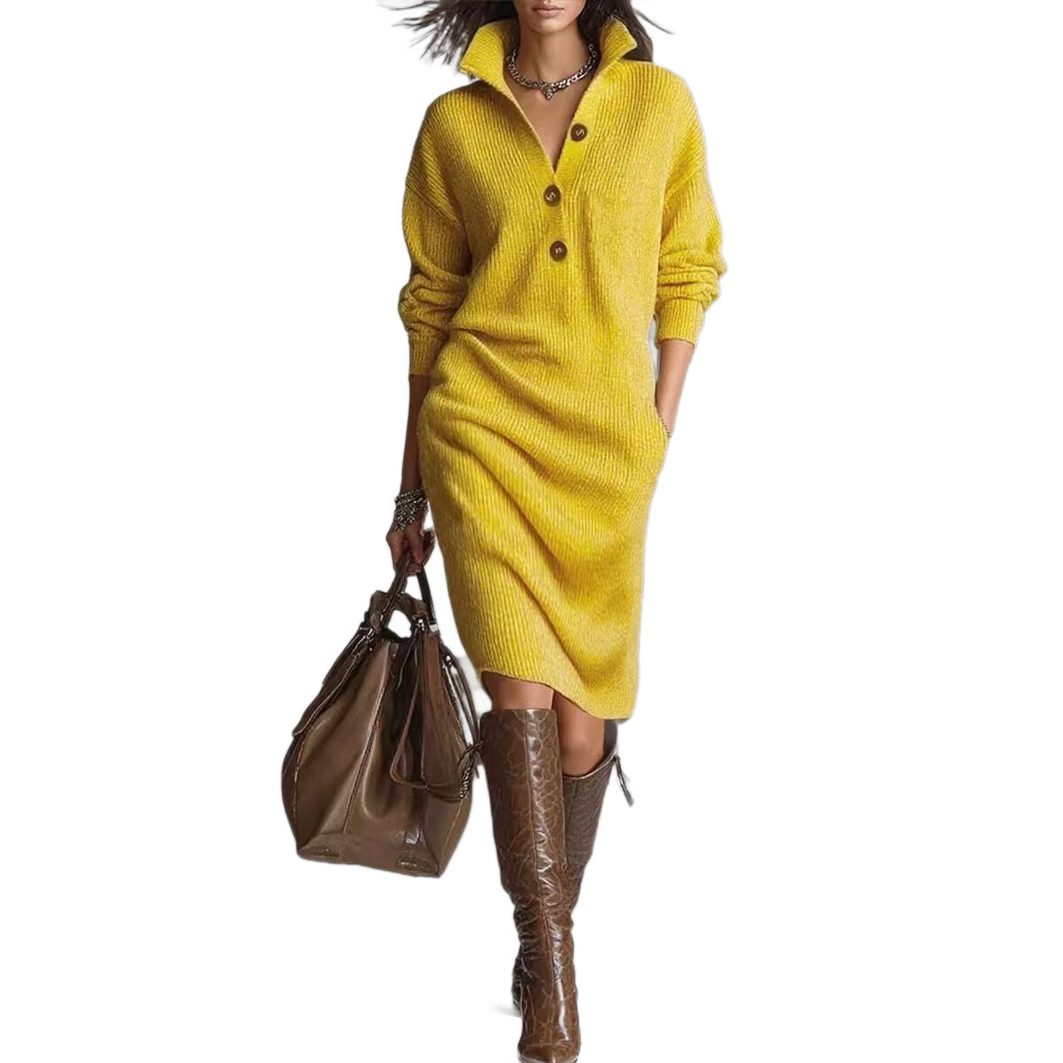Classic Women's Turtleneck Irregular Hem Loose Sweater