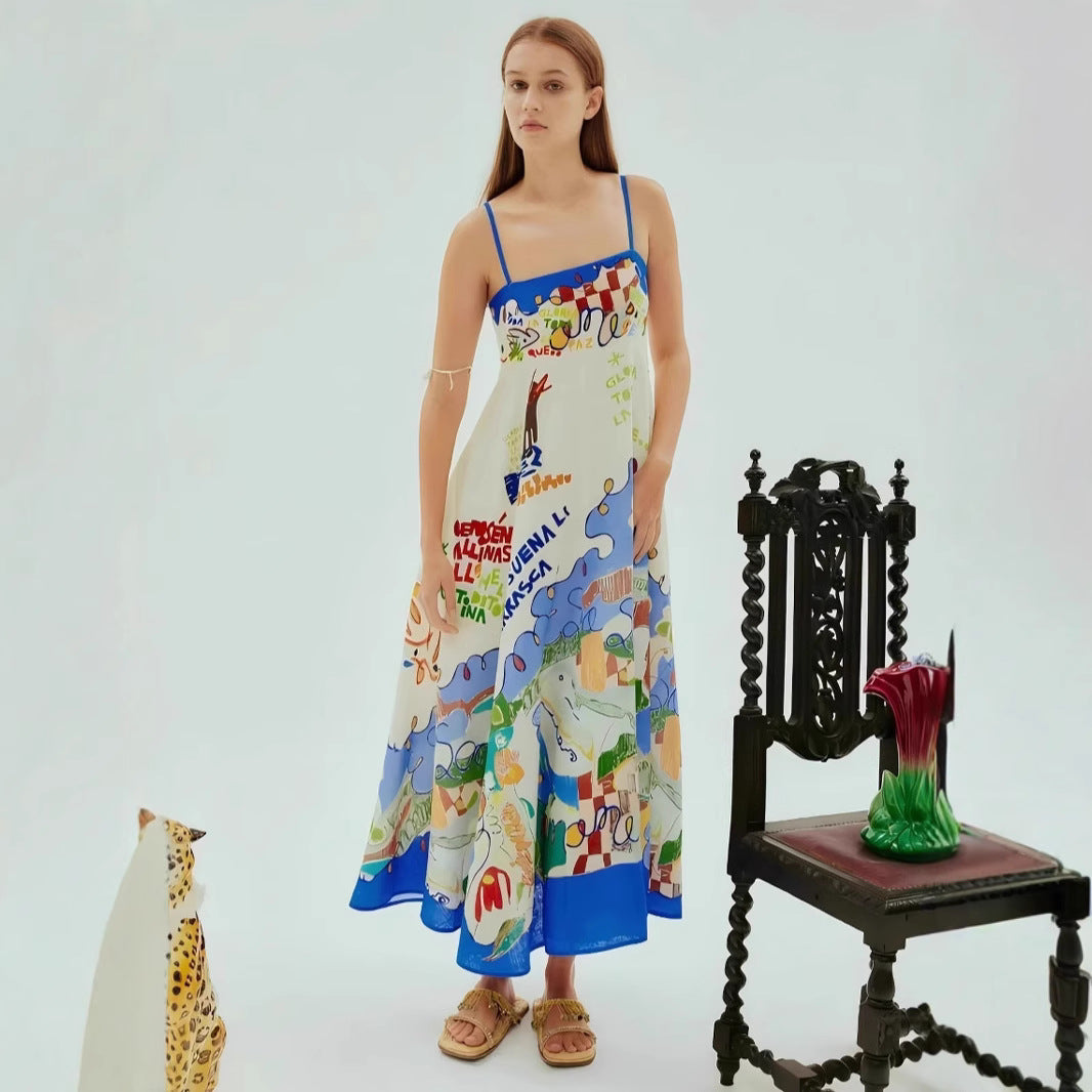New Sexy Sling Iti Linen Swing Dress