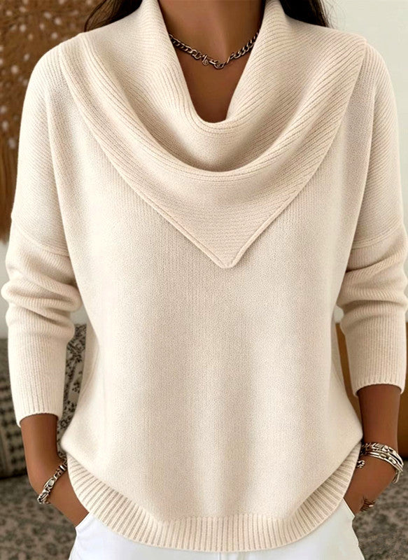 Slouchy Versatile Women's Solid Color Long-sleeved Sweater