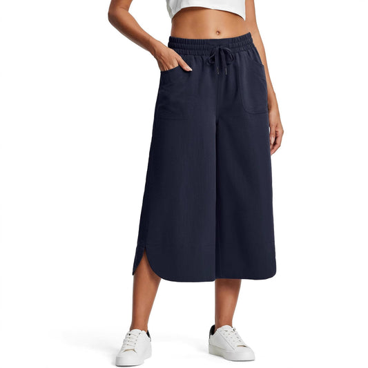 Women's Solid Color Wide Leg Loose Casual Pants