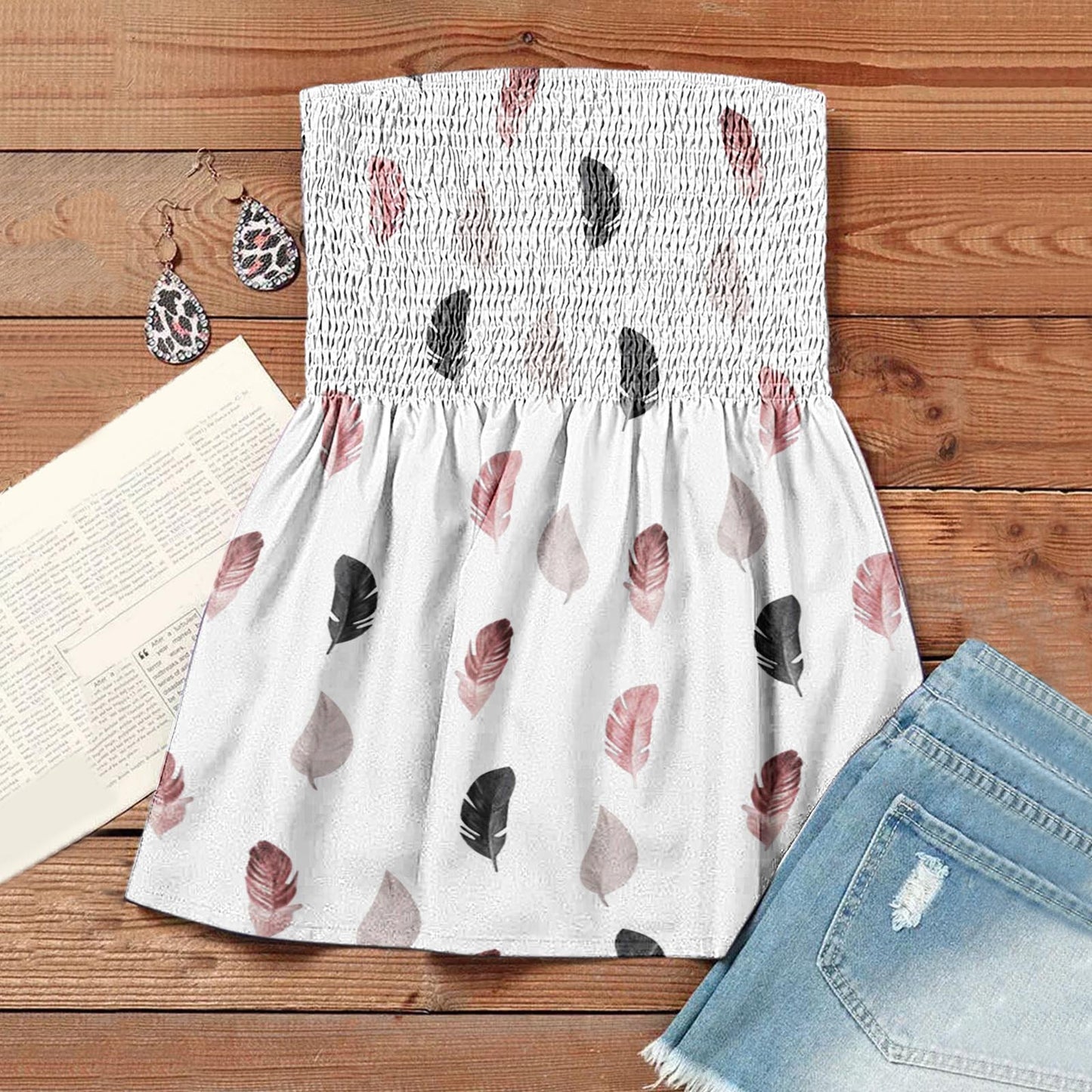 Women's T-shirt Fashion Sexy Backless Elastic Band Printed Tops