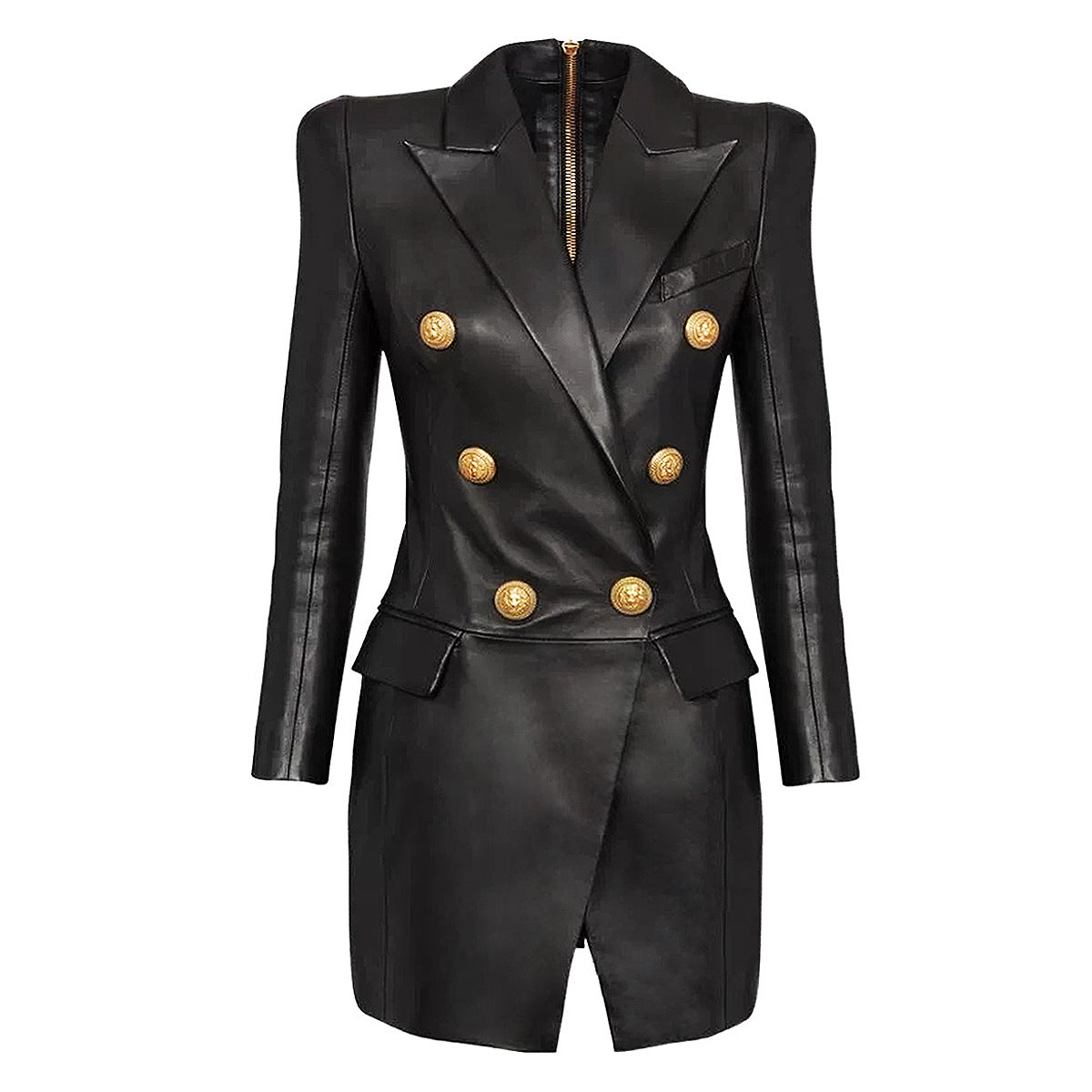 Women's Fashion Simple Temperament Slim Slimming Leather Dresses