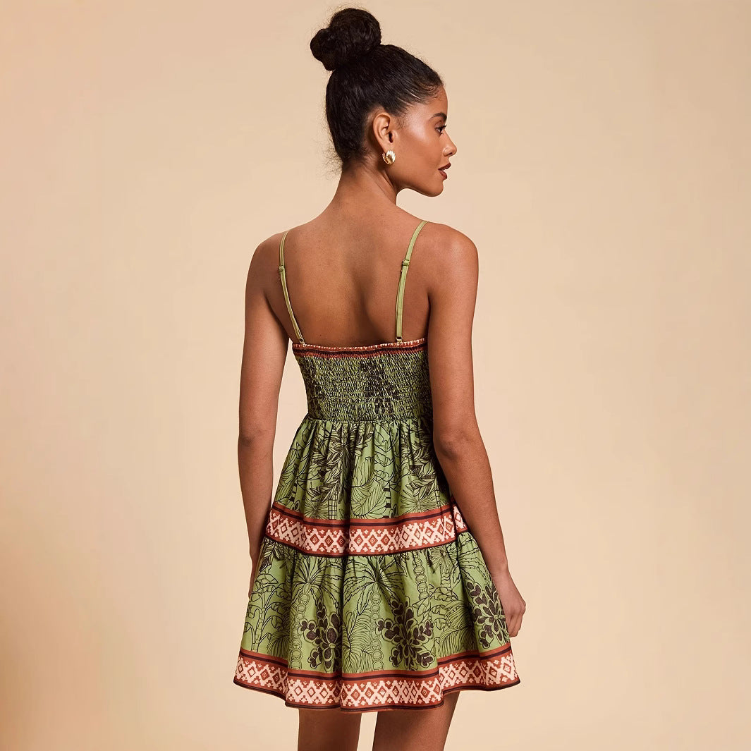 Women's Fashion Wear Printed Vacation Style A- Line Dress