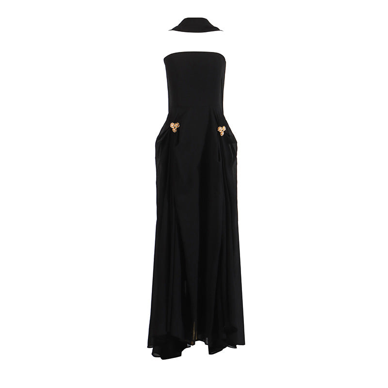 High-grade Dress Summer Tube Twisted Buckle Dresses