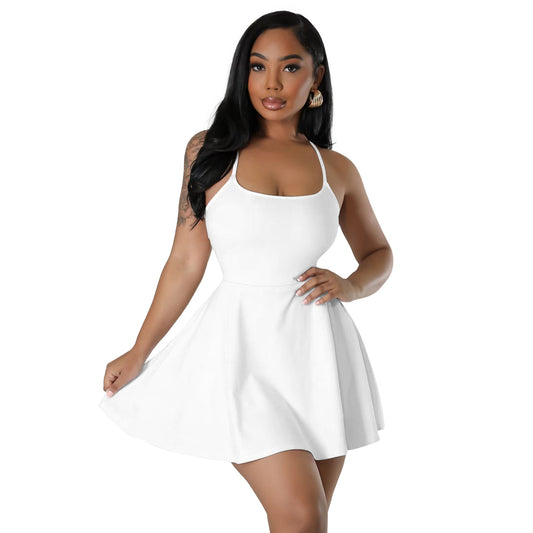 Women's Fashion Sexy Temperament Waist Trimming Spaghetti Dresses