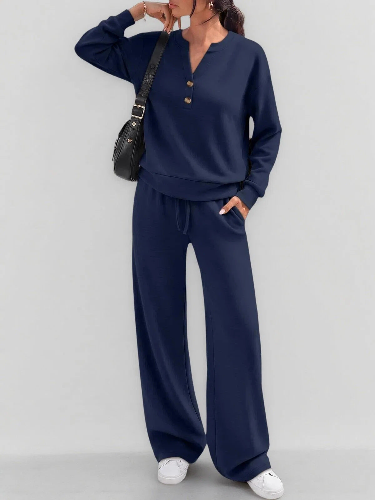 Women's Loose-fitting Long Sleeves Sports Two-piece Fashion Casual Suit