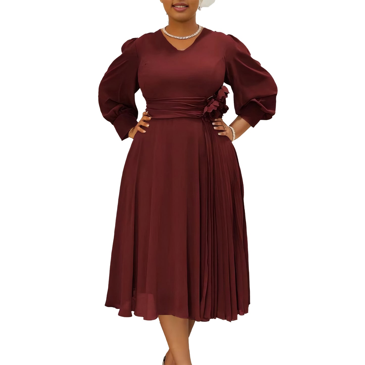 Spring Fashionable Elegant Solid Color A- Dresses