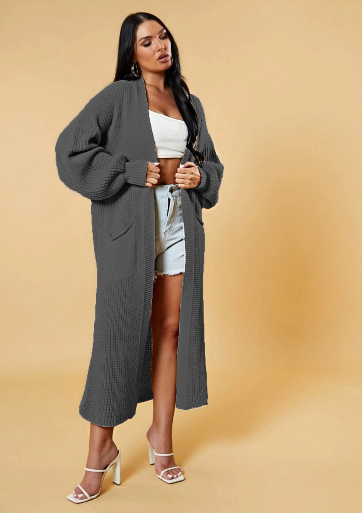 Elegant Popular New Long Pocket Loose Women's Sweater