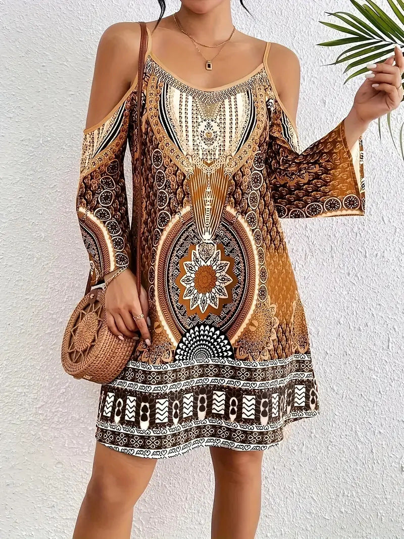 Summer Vacation Retro Half Sleeve Floral Dress