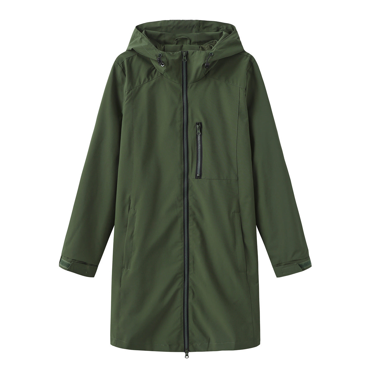 Women's Waterproof Windbreaker Hooded Long Sleeve Loose Coats