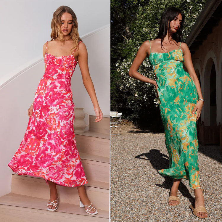 Thin Strap Beauty Back Adult Lady Like Woman French Style Dress