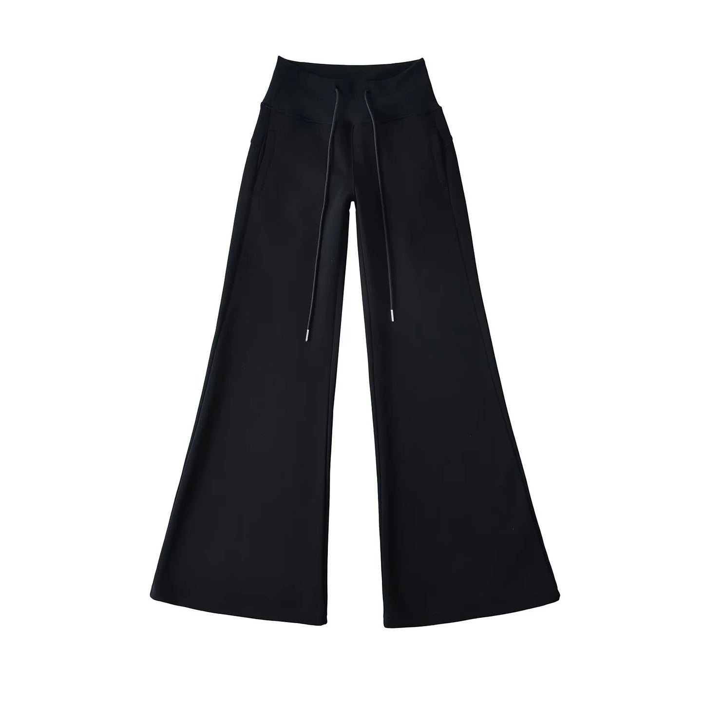 Women's Fleece-lined Thick Flared Casual Mopping Waist Pants